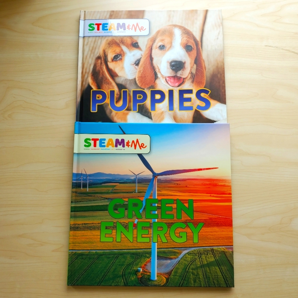STEAM & Me Green Energy & Puppies Hardcover Picture Book Learning Bundle NEW